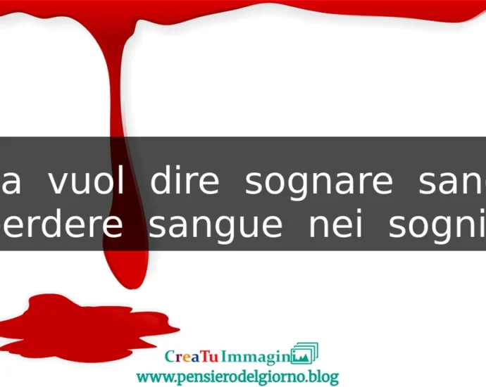 Cosa vuol dire il sangue nei sogni. Significato psicologia