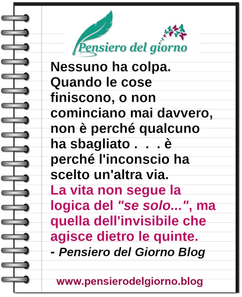 Frase del 25 maggio Nessuno ha colpa. Quando le cose finiscono