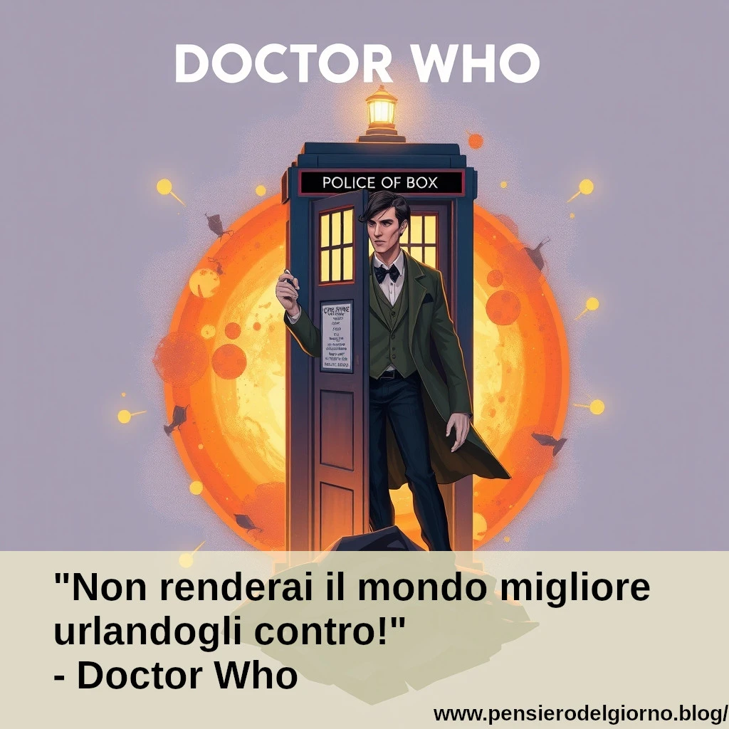 Frase del 23 maggio Non renderai il mondo un posto migliore Doctor Who