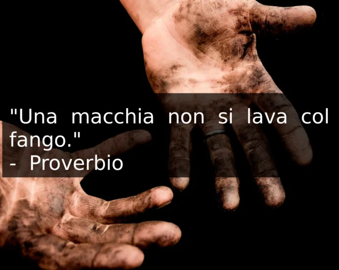 Proverbio del giorno Una macchia non si lava col fango.