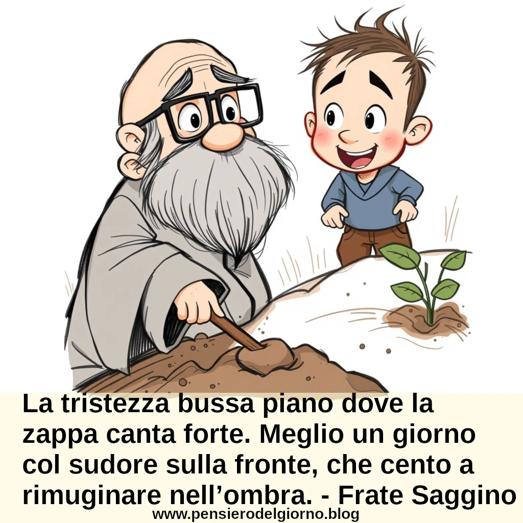 Proverbio del giorno 1 maggio su apprezzare il lavoro Frate Saggino