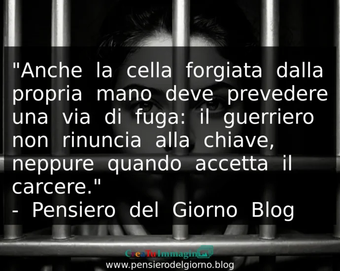 Frase dell'8 luglio Anche la cella forgiata dalla propria mano deve prevedere una via di fuga