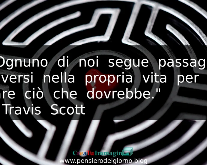 Frase del 6 luglio Ognuno di noi segue diversi passaggi nella vita. Travis Scott