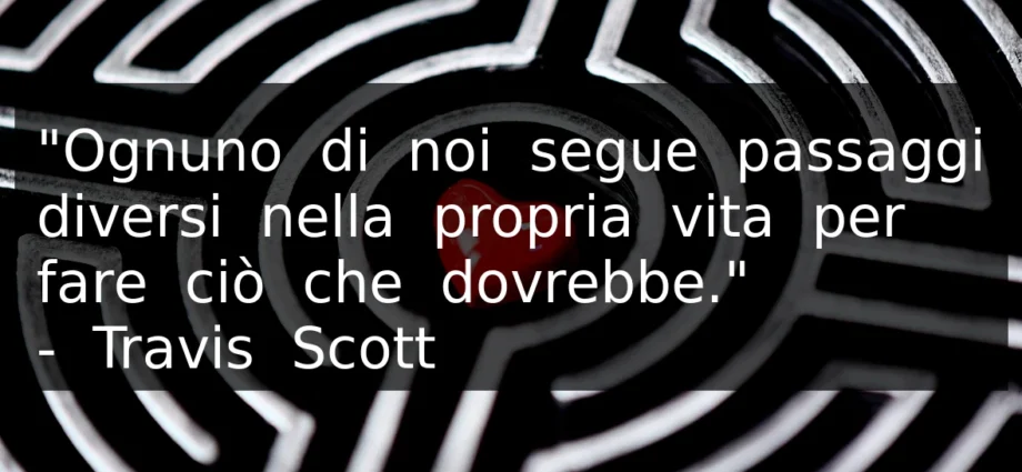 Frase del 6 luglio Ognuno di noi segue diversi passaggi nella vita. Travis Scott