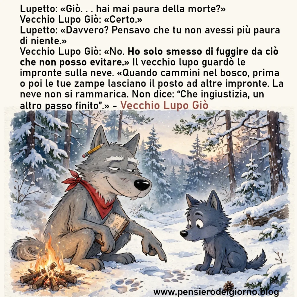 Riflessione del giorno Vecchio Lupo Giò sulla paura della morte