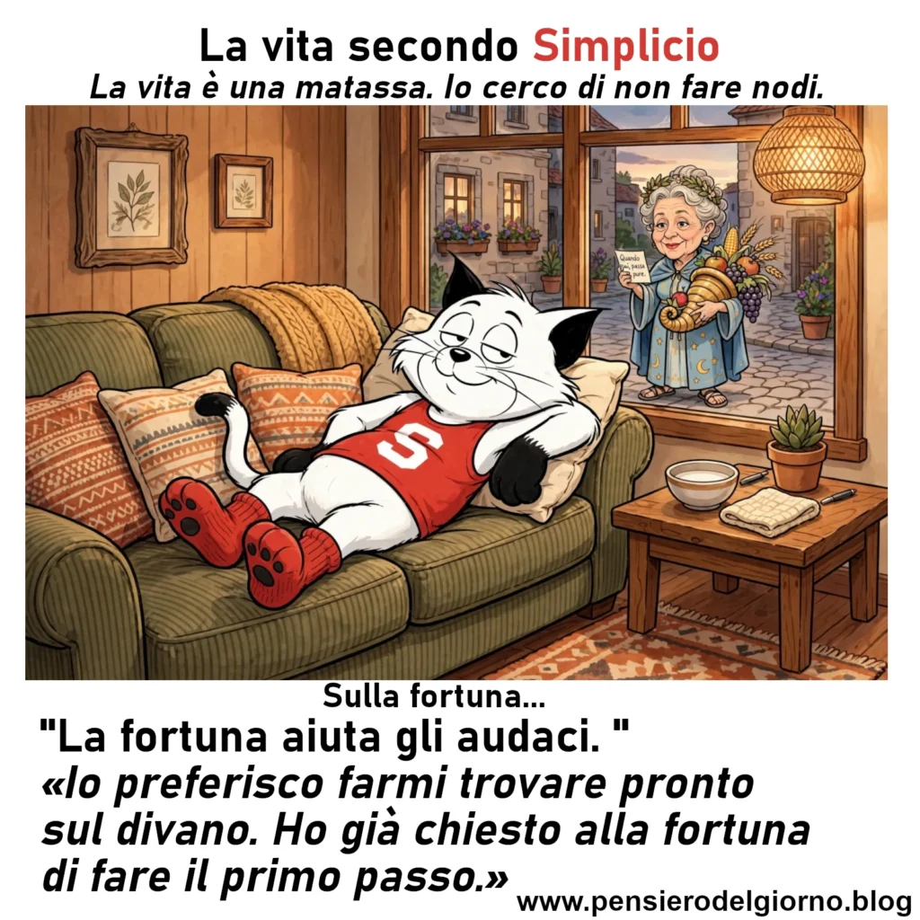 Riflessione di Simplicio: La fortuna aiuta gli audaci