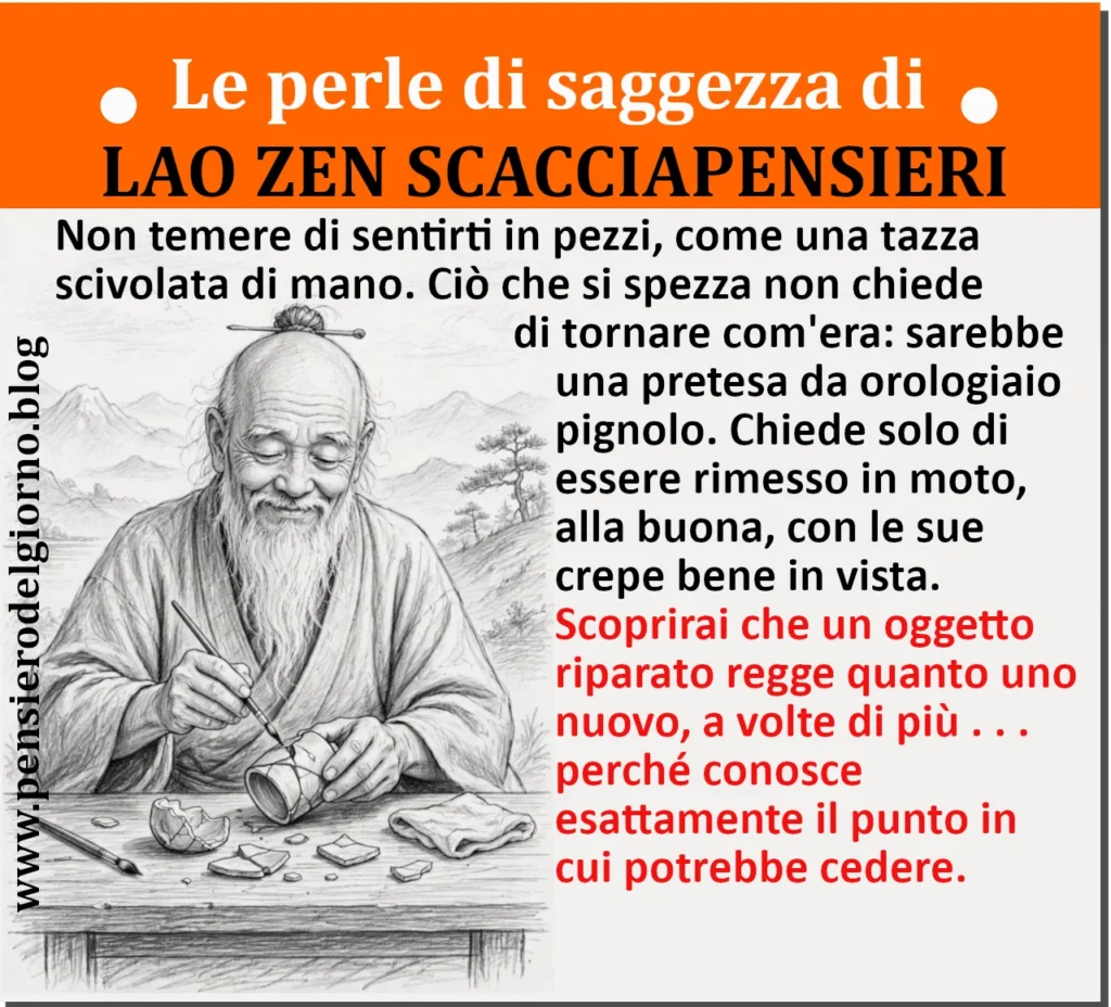 Perle di saggezza Lao Zen Scacciapensieri: Non temere di sentirti in pezzi