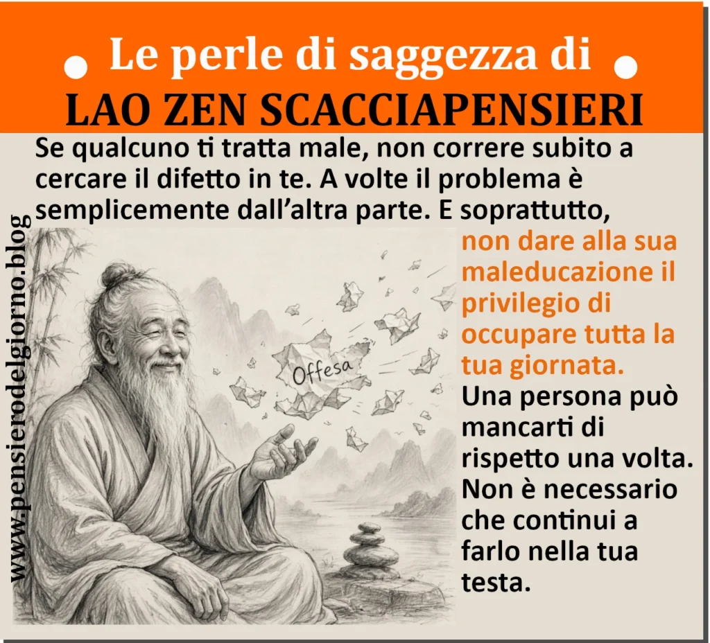 Riflessione perle di saggezza Lao Zen sulla mancanza di rispetto