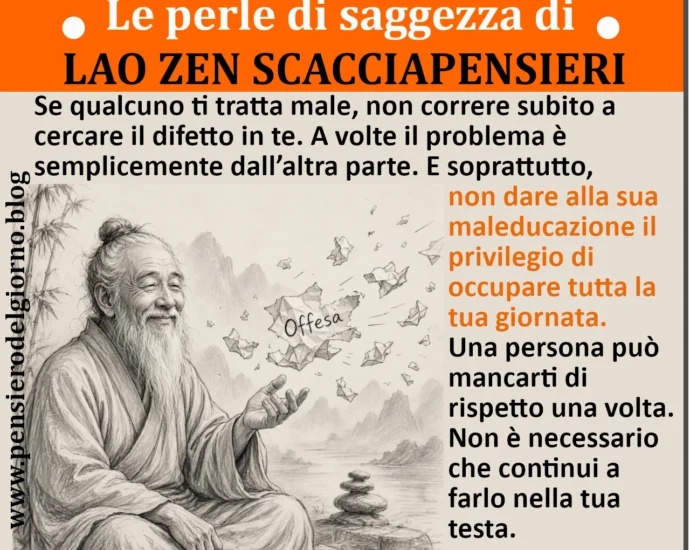 Riflessione perle di saggezza Lao Zen sulla mancanza di rispetto