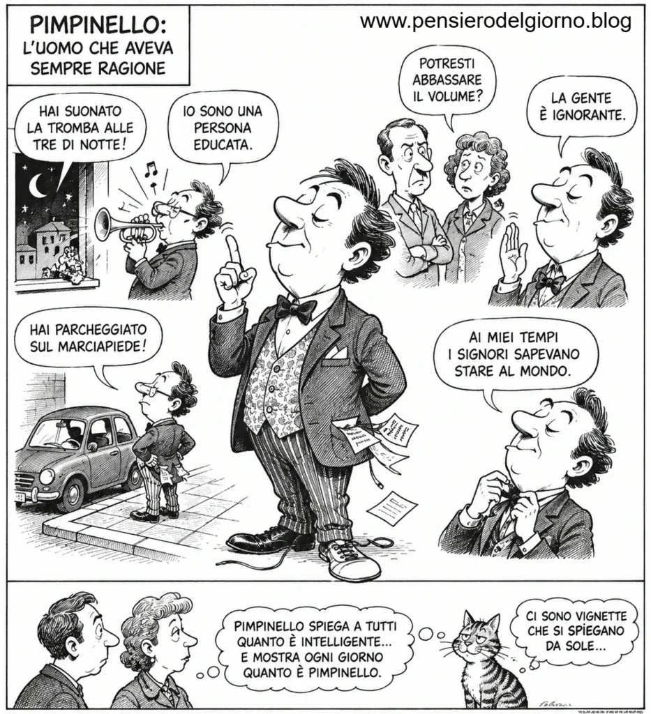 Vignetta Racconto con morale Pimpinello e la superiorità illusoria