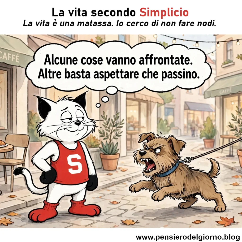 Riflessione del giorno: Alcune cose vanno affrontate secondo Simplicio