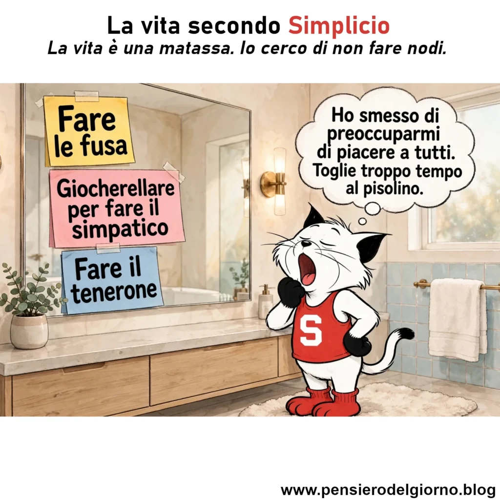 Riflessione del giorno secondo Simplicio: Ho smesso di voler piacere a tutti