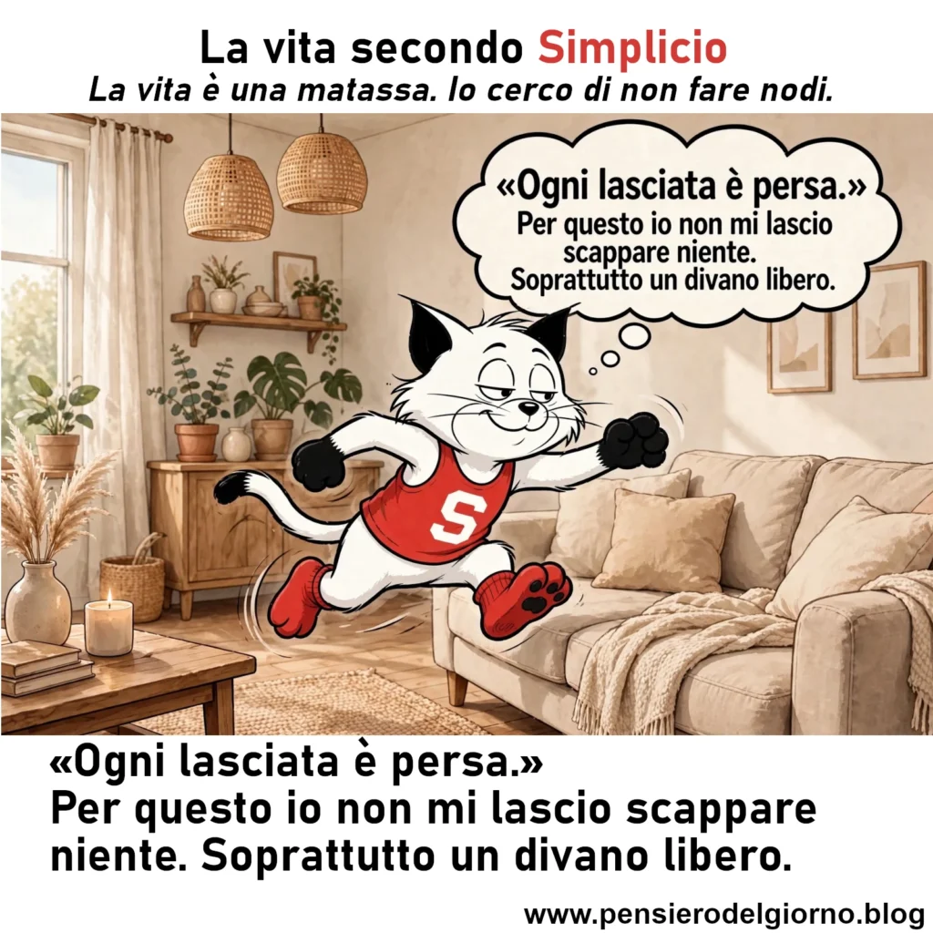 Riflessione del giorno: secondo Simplicio. Ogni lasciata è persa.